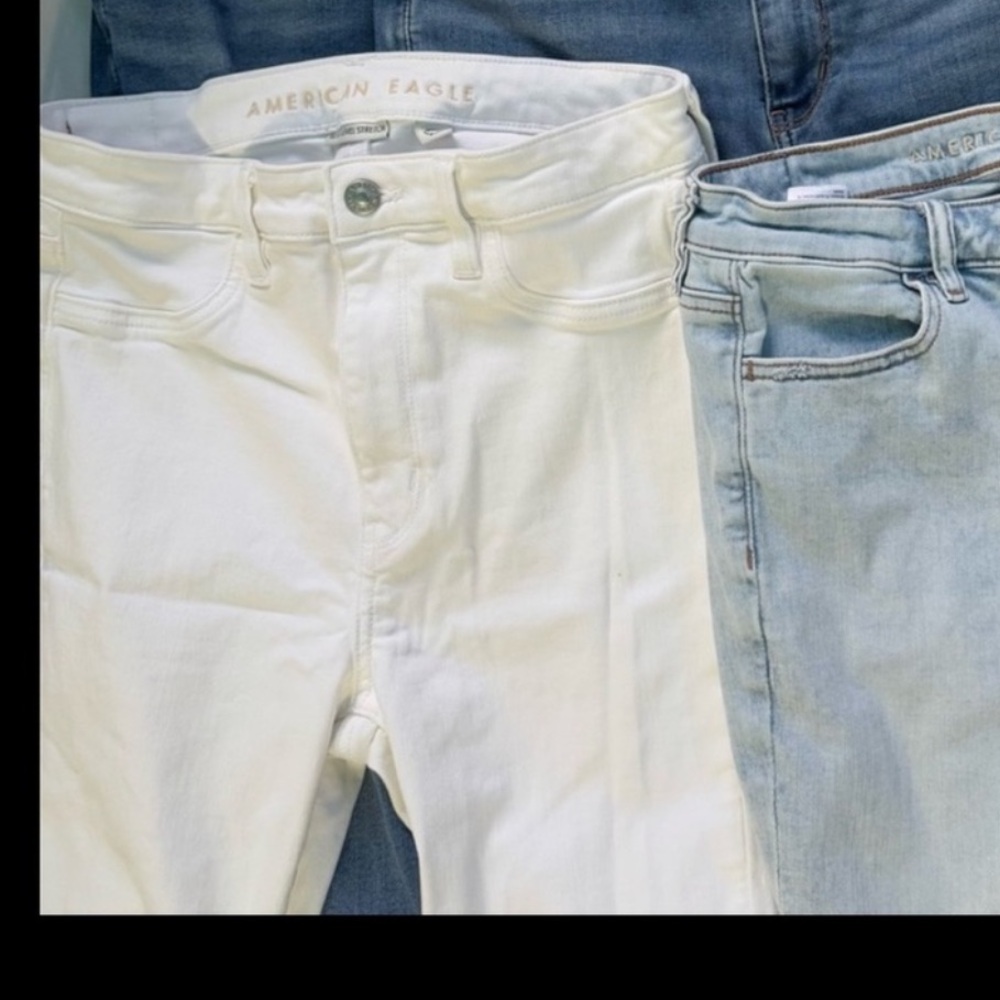 Like New White American Eagle Skinny Jeans One Pair, Size 8, Skinny Jean/Jegging